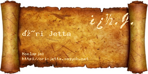 Őri Jetta névjegykártya